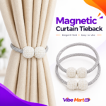 Magnetic Curtain Tie Backs| 2 Pcs Modern Curtain Rope Holdbacks with Strong Magnet| Decoration for Thin or Thick Home and Office Curtains