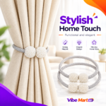 Magnetic Curtain Tie Backs| 2 Pcs Modern Curtain Rope Holdbacks with Strong Magnet| Decoration for Thin or Thick Home and Office Curtains - Image 3
