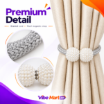 Magnetic Curtain Tie Backs| 2 Pcs Modern Curtain Rope Holdbacks with Strong Magnet| Decoration for Thin or Thick Home and Office Curtains - Image 2