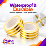 3 PCs । Self-Adhesive 3-Line Waterproof Tiles Gap Tape (Golden) - Image 2