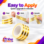3 PCs । Self-Adhesive 3-Line Waterproof Tiles Gap Tape (Golden) - Image 3