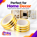 3 PCs । Self-Adhesive 3-Line Waterproof Tiles Gap Tape (Golden) - Image 4