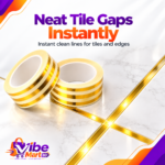 3 PCs । Self-Adhesive 3-Line Waterproof Tiles Gap Tape (Golden) - Image 6